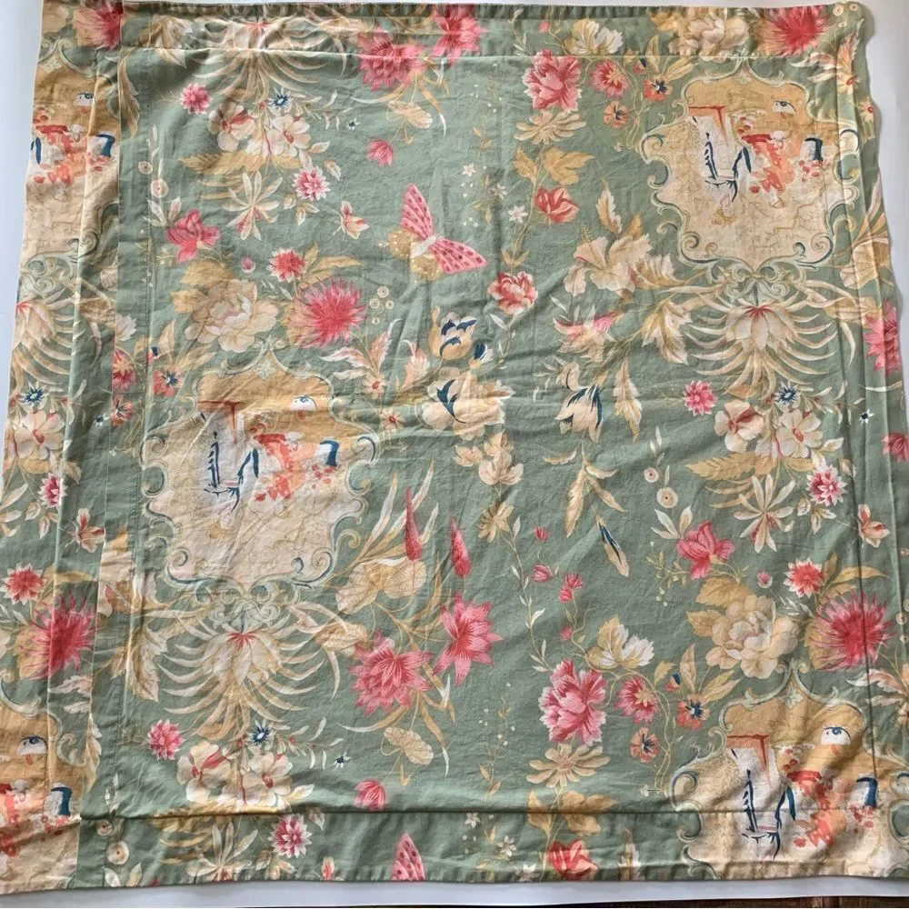 Pottery Barn Asian Floral Butterfly Euro Sham